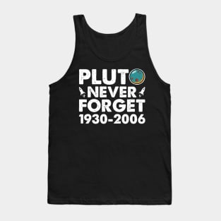 Never Forget Pluto 1930 2006 Shirt. Retro Style Funny Space, Science Tank Top